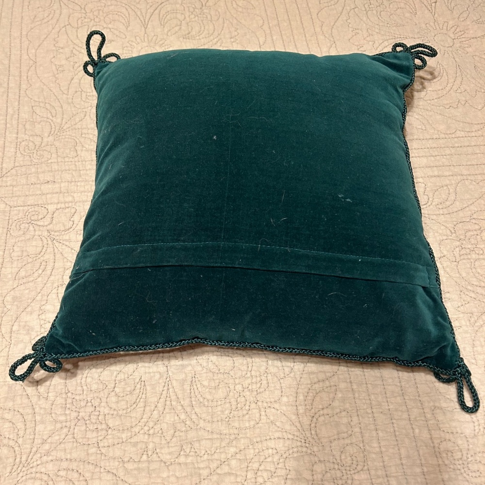 Needlepoint Rabbit Pillow with Velvet Backing - Picture 5 of 5